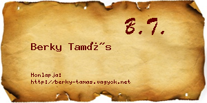 Berky Tamás névjegykártya